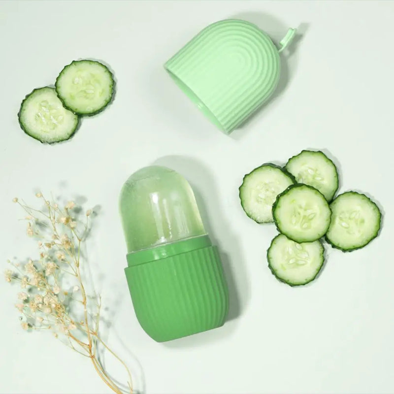 Massageador Facial de Gelo em Silicone – Rejuvenesce, Reduz Inchaço e Firma a Pele