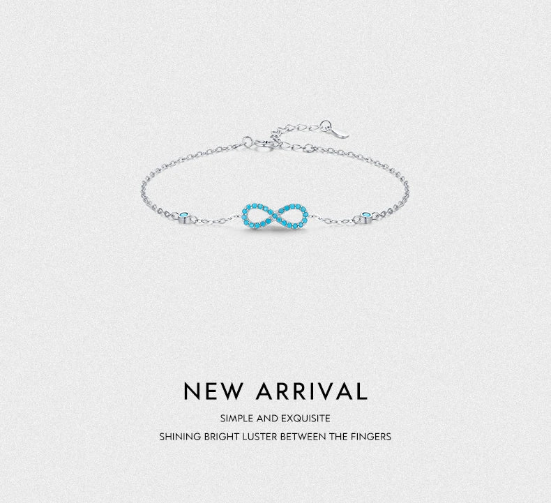 Pulseira Infinito Azul em Prata 925