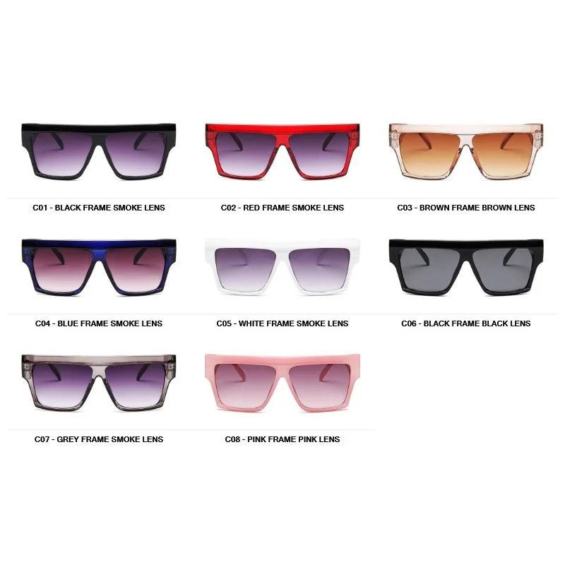 Óculos de Sol Quadrado Oversize MERCELYN – Unissex, Estilo Luxo, Proteção UV40