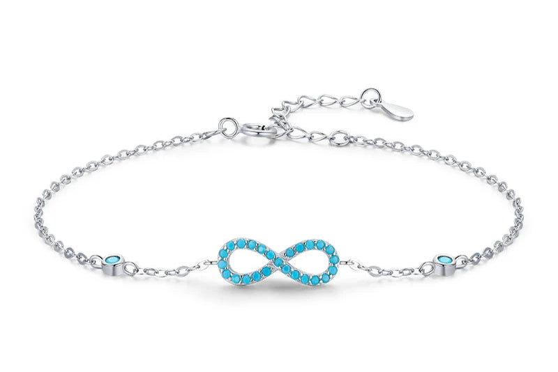 Pulseira Infinito Azul em Prata 925