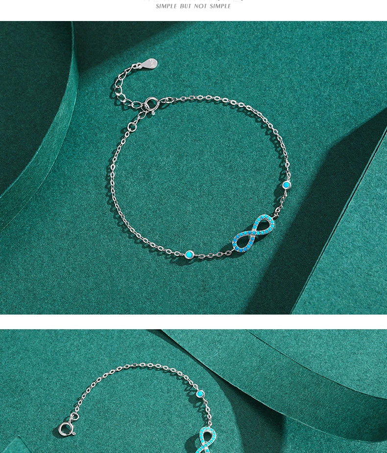 Pulseira Infinito Azul em Prata 925
