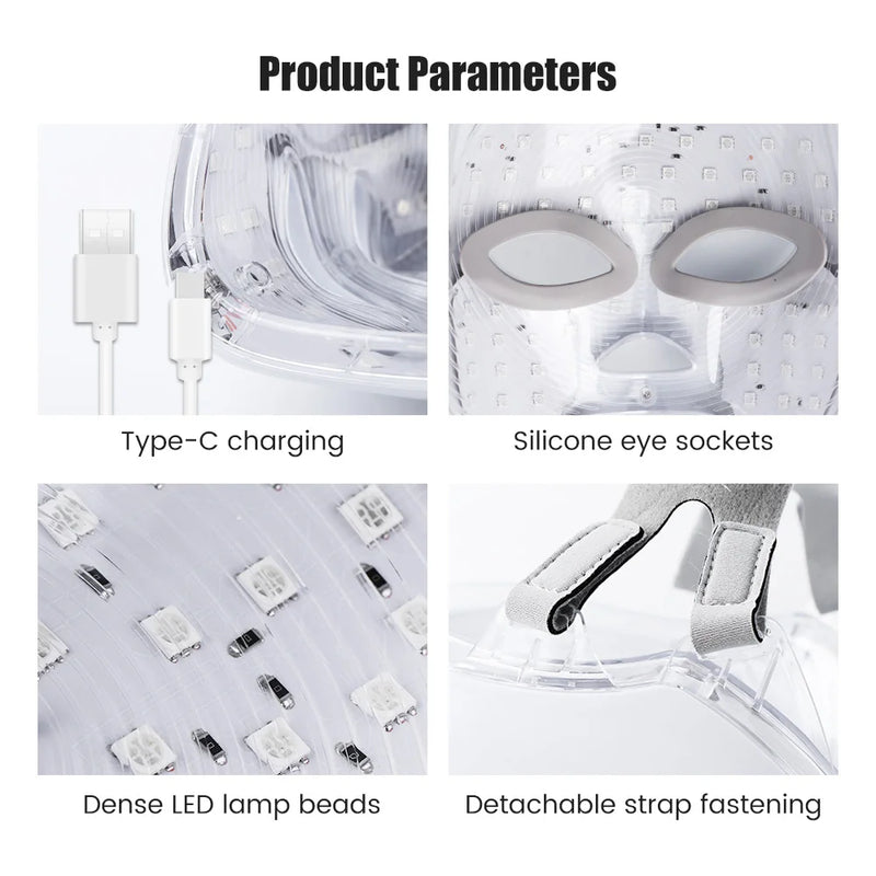 Máscara Facial de LED 7 Cores