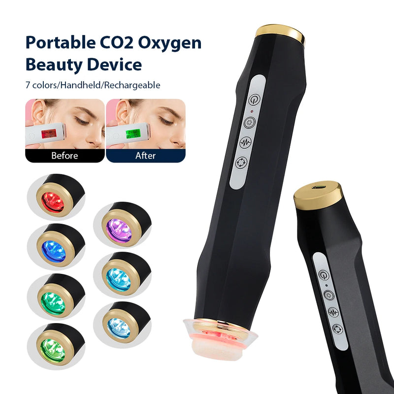 Facial CO2 Oxygen Bubble Pen Skin Care Beauty Meter Oxygen Balancing Device Home SPA Skin Care Tool