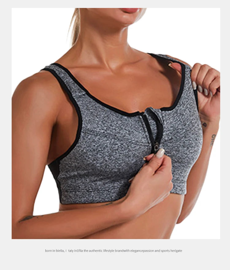 Top Esportivo Feminino com Zíper – Suporte