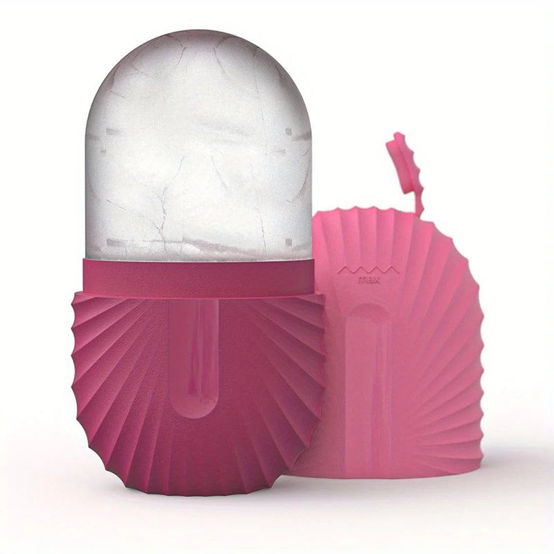 Kit Massageador Facial de Gelo com Rolo de Aço Inoxidável + Gua Sha – Lifting, Contorno e Cuidados com a Pele