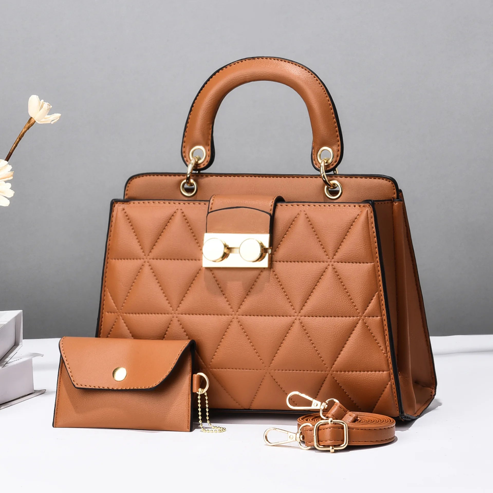 Bolsa de Ombro Quadrada – Estilo Retrô, Alça Única