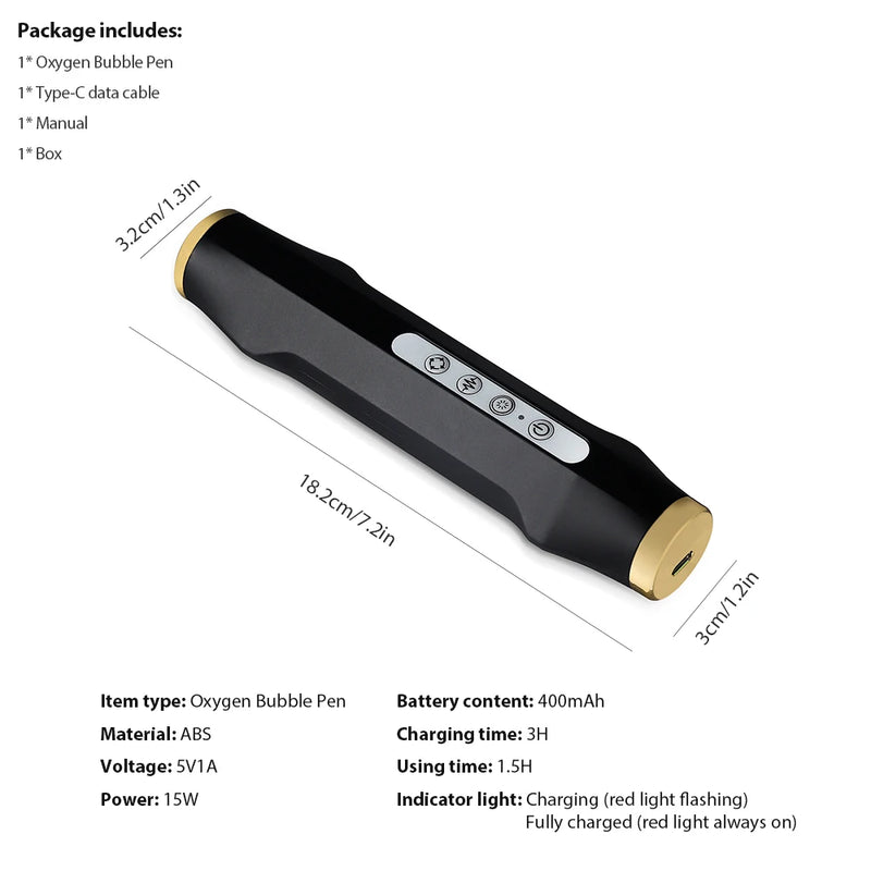 Facial CO2 Oxygen Bubble Pen Skin Care Beauty Meter Oxygen Balancing Device Home SPA Skin Care Tool