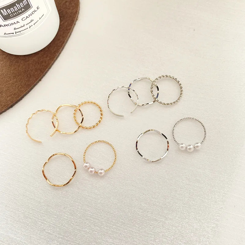 Conjunto de 5 anéis femininos