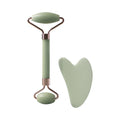 Massageador Facial Roller + Pedra Gua Sha em Quartzo