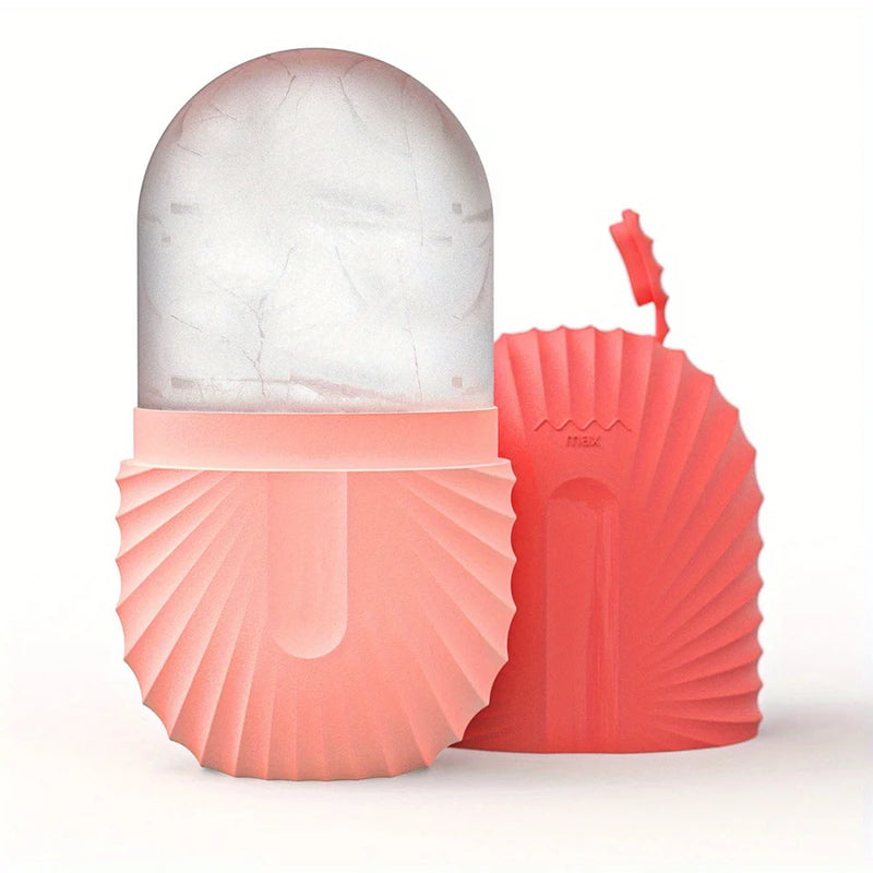 Kit Massageador Facial de Gelo com Rolo de Aço Inoxidável + Gua Sha – Lifting, Contorno e Cuidados com a Pele