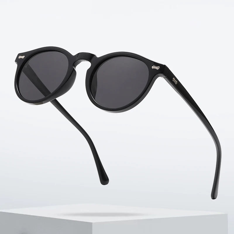 Óculos de Sol Retrô Redondo – Lentes Polarizadas UV400, Moda Vintage Unissex