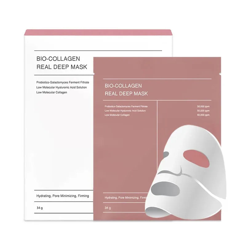 Máscara Facial Noturna de Bio-Colágeno LAIKOU – 4 Unidades | Hidratação Profunda, Antienvelhecimento, Firmadora e Iluminadora