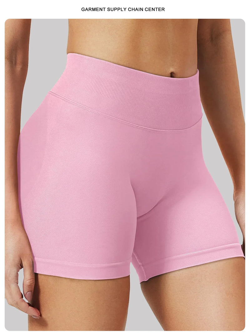 Shorts Esportivos Femininos – Sem Costura, Alta Elasticidade