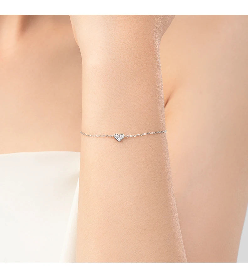 Pulseira Coração em Prata 925