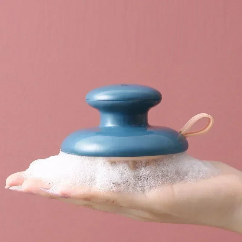 Escova de Massagem para Couro Cabeludo e Corpo – Silicone Macio | Ideal para Banho, Lavagem de Cabelos e SPA Caseiro