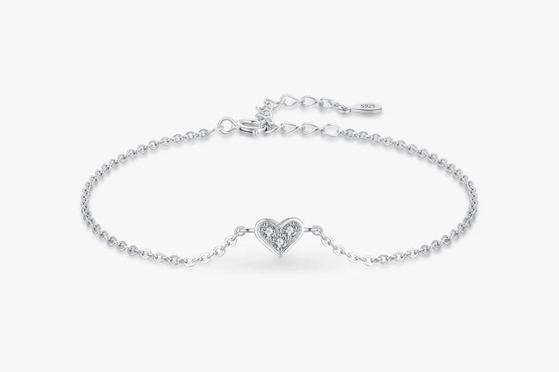 Pulseira Coração em Prata 925