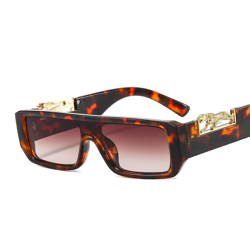 Óculos de Sol Leopardo Unissex – Design Quadrado Moderno MERCELYN