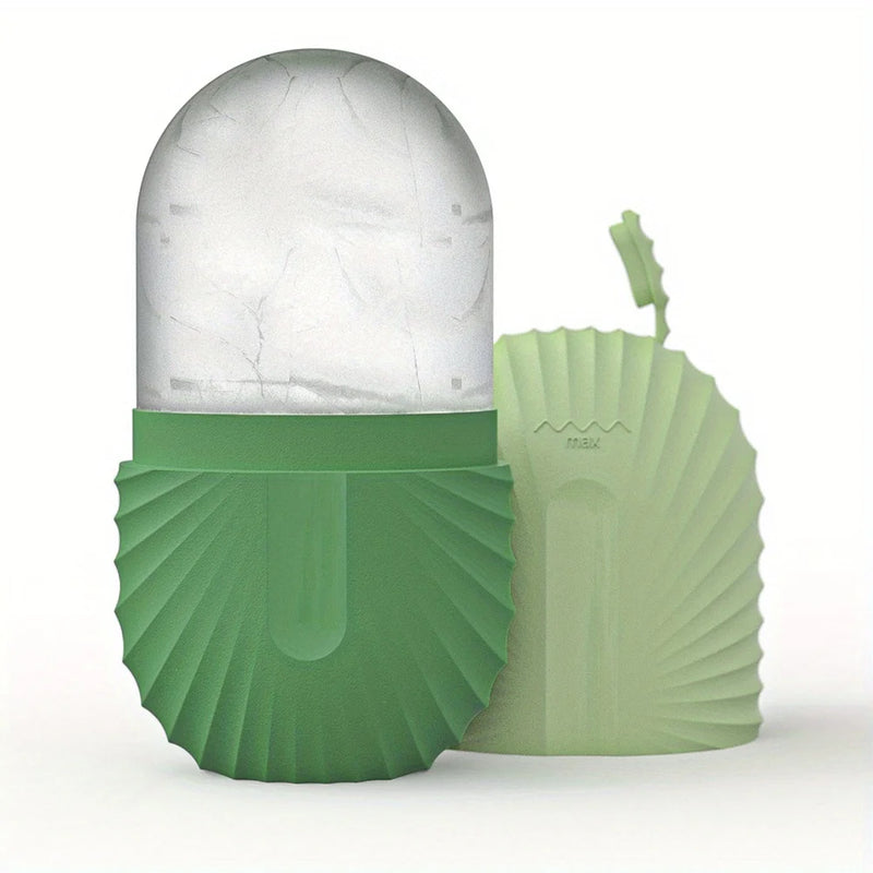Kit Massageador Facial de Gelo com Rolo de Aço Inoxidável + Gua Sha – Lifting, Contorno e Cuidados com a Pele