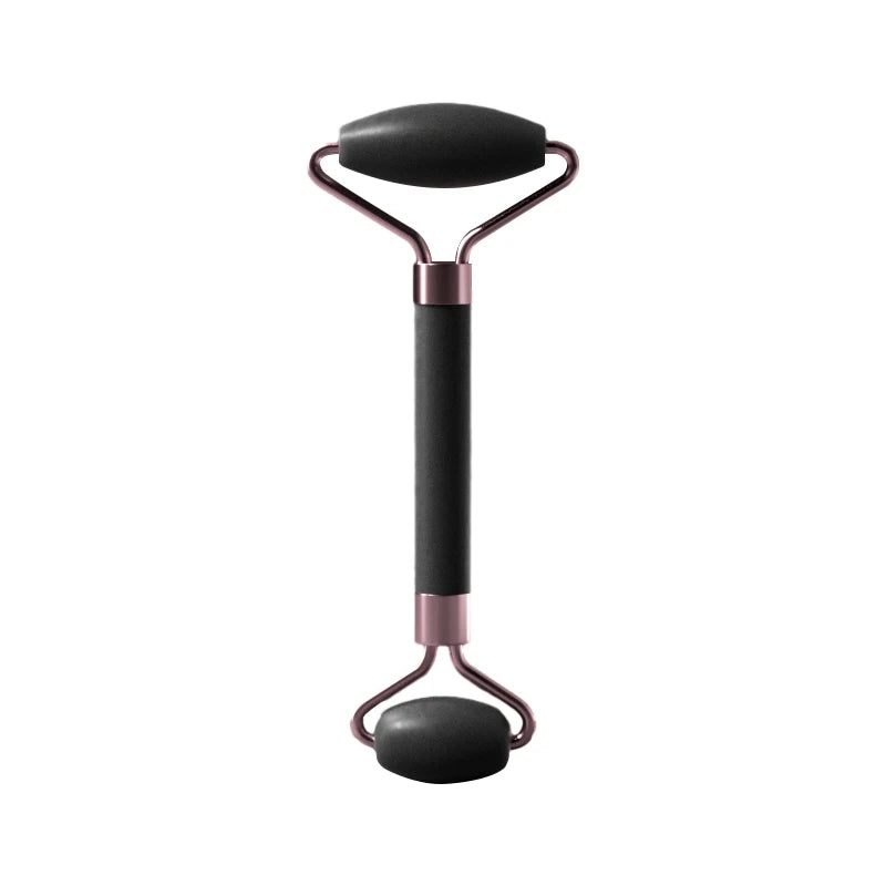Massageador Facial Roller + Pedra Gua Sha em Quartzo