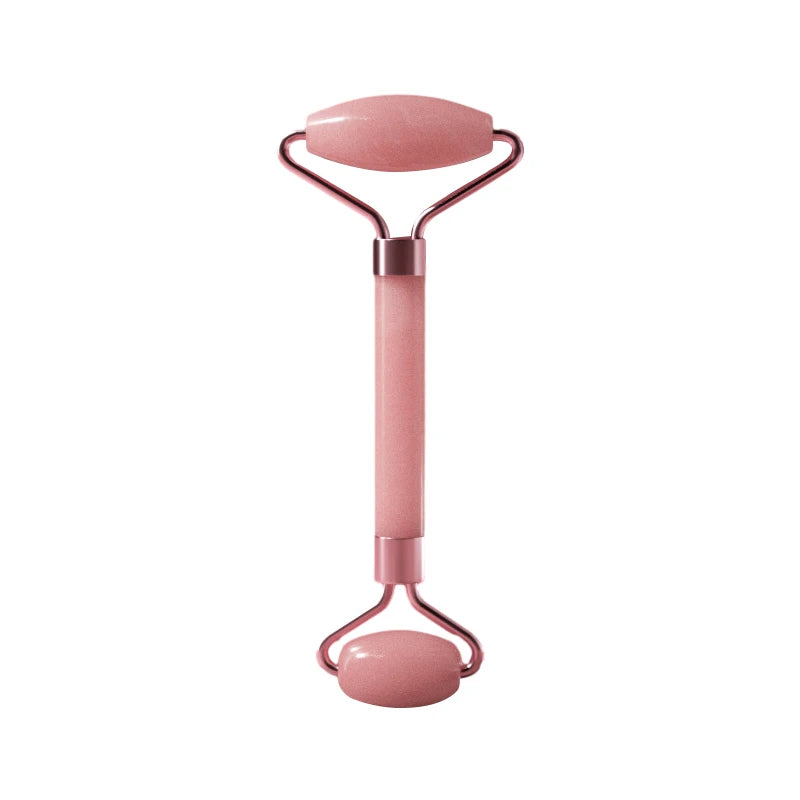 Massageador Facial Roller + Pedra Gua Sha em Quartzo