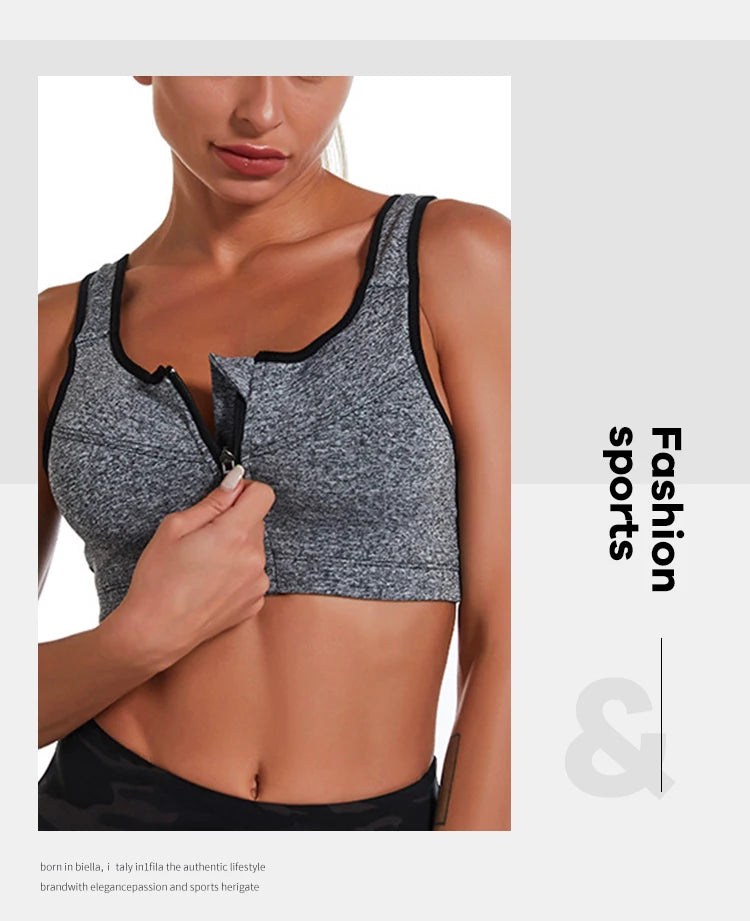Top Esportivo Feminino com Zíper – Suporte