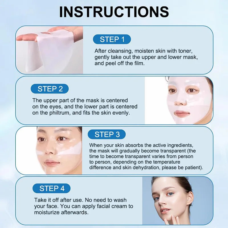 Máscara Noturna de Bio-Colágeno LAIKOU – 4 Unidades | Hidratação Profunda, Antienvelhecimento, Nutritiva, Brilho e Firmeza Facial
