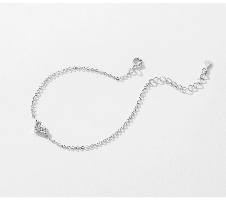 Pulseira Coração em Prata 925