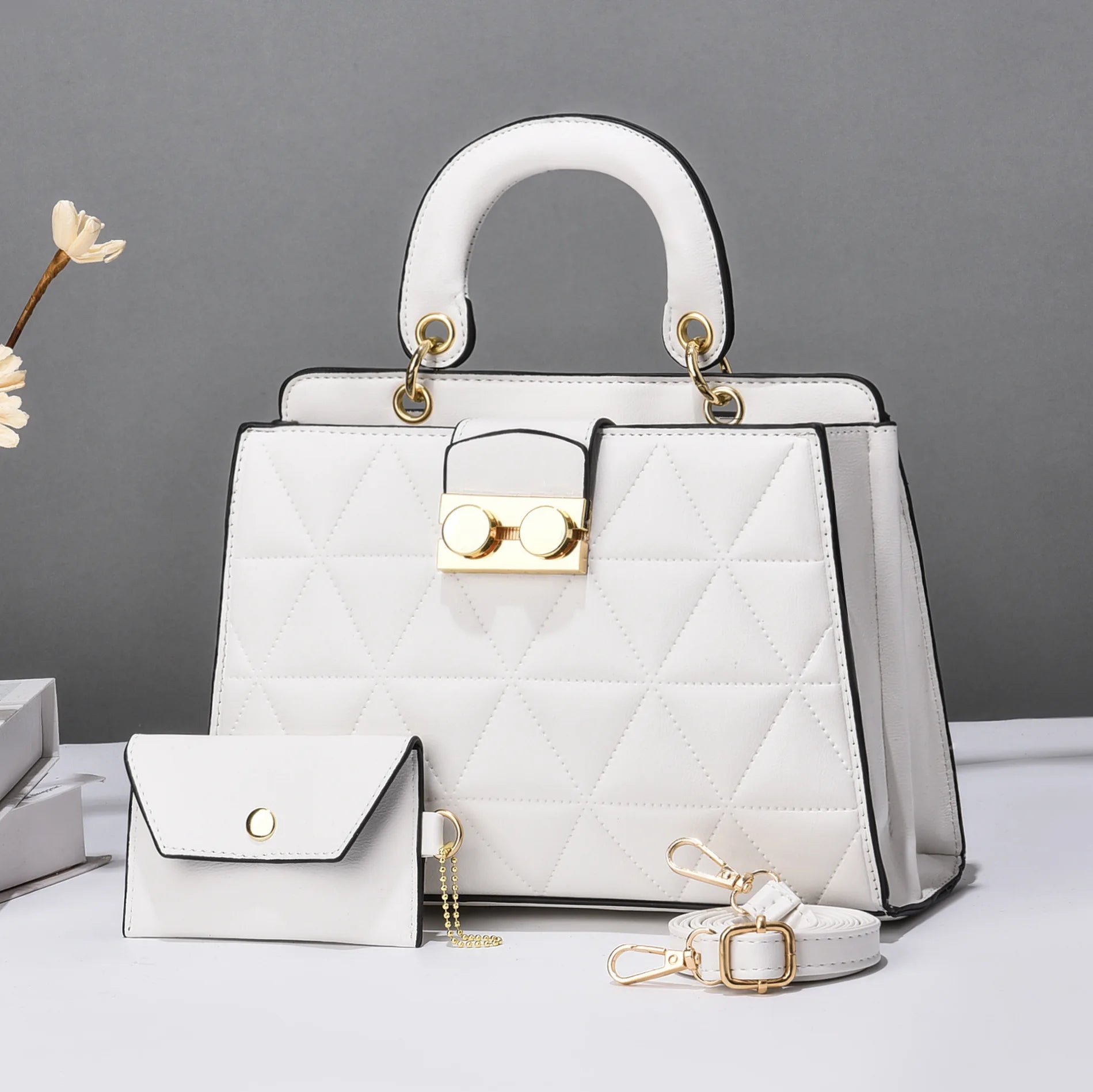 Bolsa de Ombro Quadrada – Estilo Retrô, Alça Única