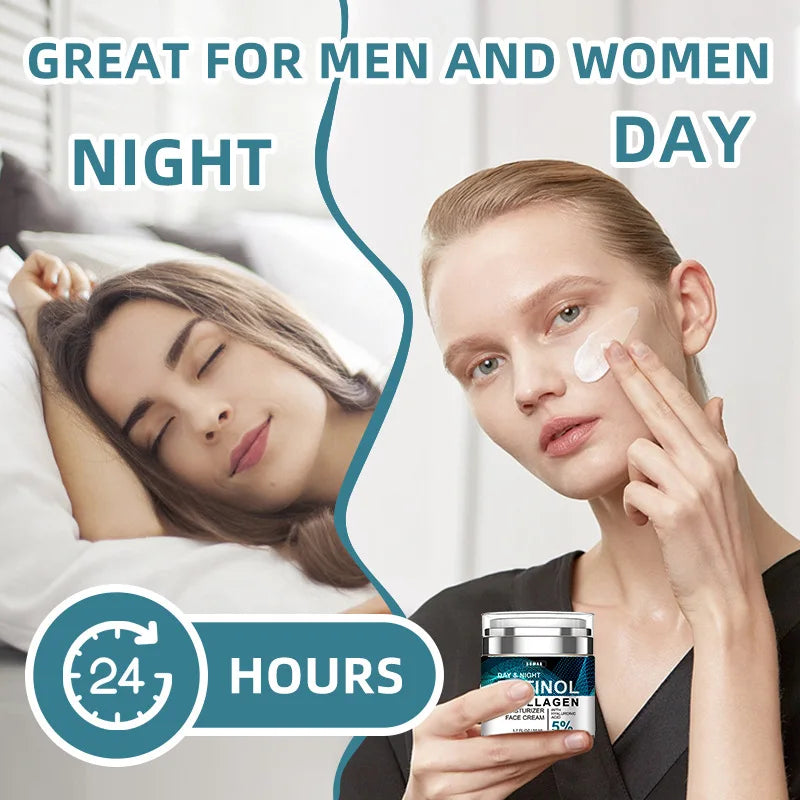 Creme Facial Antienvelhecimento com Retinol LAIKOU – 50ml | Hidratação Profunda, Redução de Rugas, Colágeno & Ácido Hialurônico