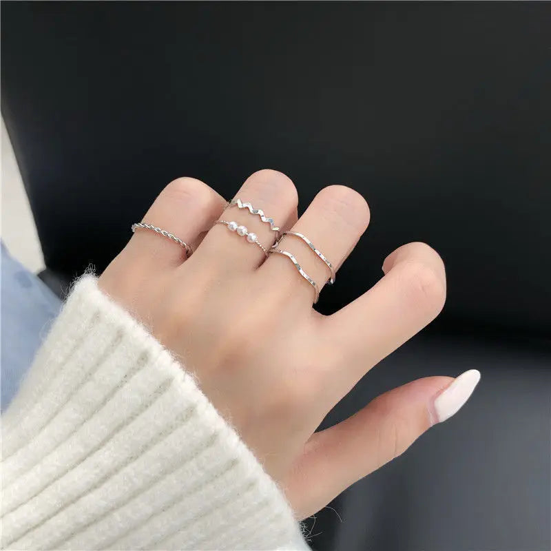 Conjunto de 5 anéis femininos
