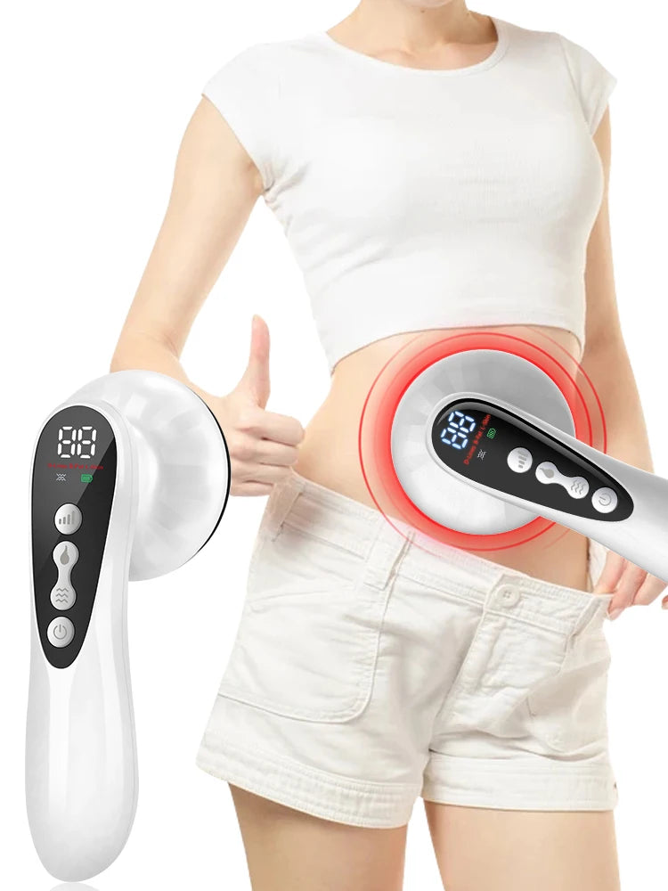 Massageador Corporal 5 em 1 Sem Fio – Redutor de Celulite, Queima de Gordura e Lifting com Vibração, Luz Vermelha e Radiofrequência