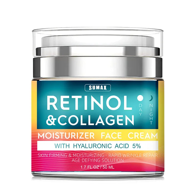 Creme Facial Antienvelhecimento com Retinol LAIKOU – 50ml | Hidratação Profunda, Redução de Rugas, Colágeno & Ácido Hialurônico