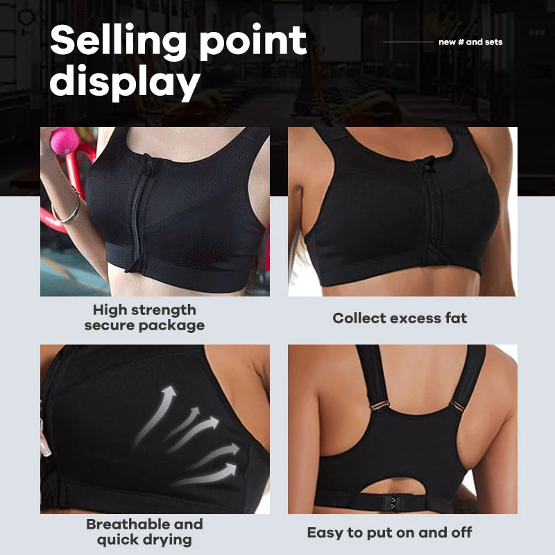 Top Esportivo Feminino com Zíper – Suporte