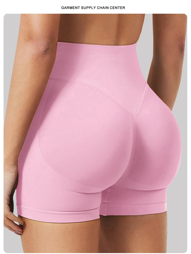 Shorts Esportivos Femininos – Sem Costura, Alta Elasticidade
