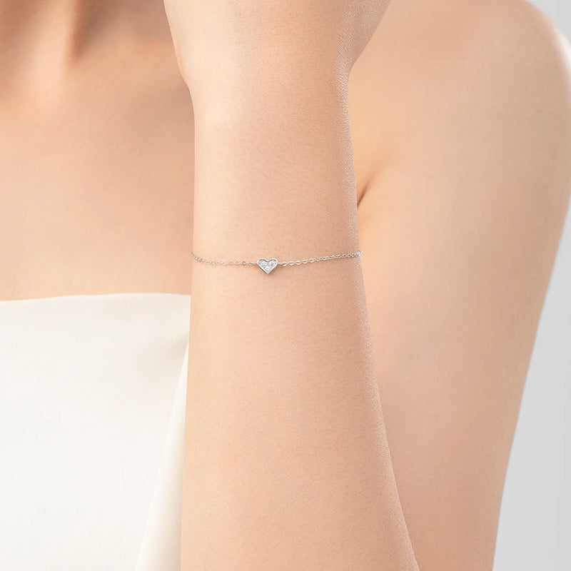 Pulseira Coração em Prata 925
