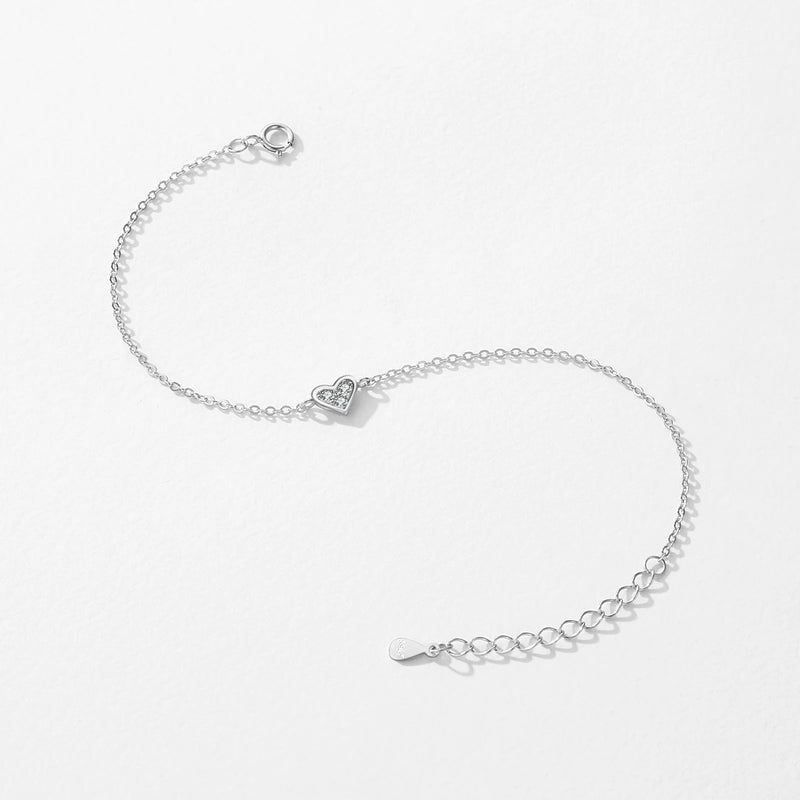Pulseira Coração em Prata 925