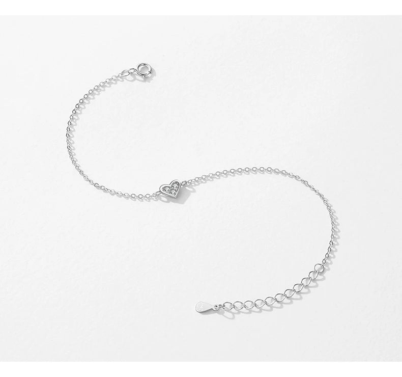 Pulseira Coração em Prata 925