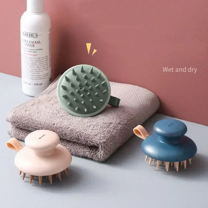 Escova de Massagem para Couro Cabeludo e Corpo – Silicone Macio | Ideal para Banho, Lavagem de Cabelos e SPA Caseiro