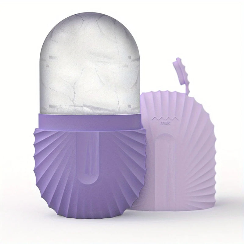Kit Massageador Facial de Gelo com Rolo de Aço Inoxidável + Gua Sha – Lifting, Contorno e Cuidados com a Pele
