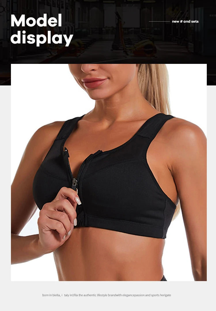 Top Esportivo Feminino com Zíper – Suporte