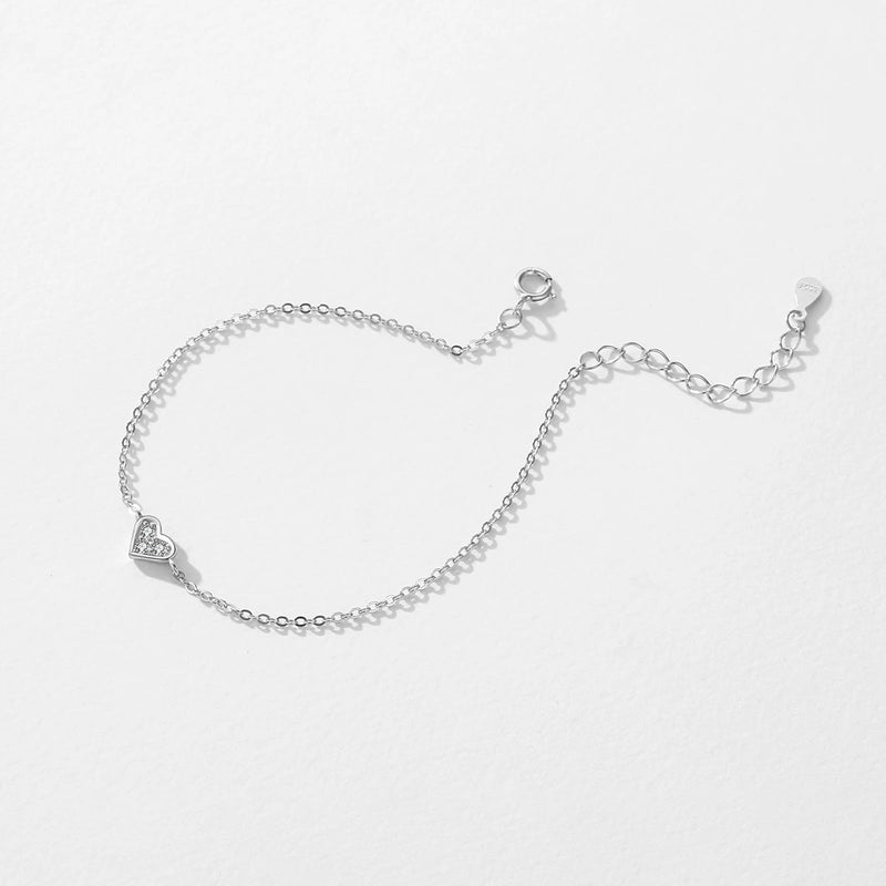 Pulseira Coração em Prata 925
