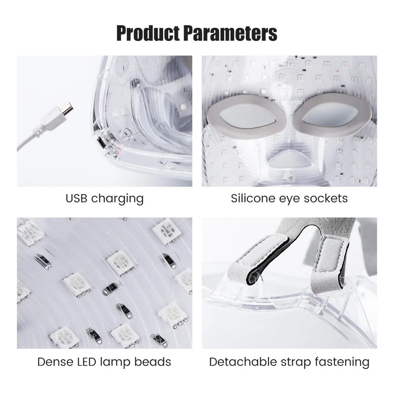 Máscara Facial de LED 7 Cores