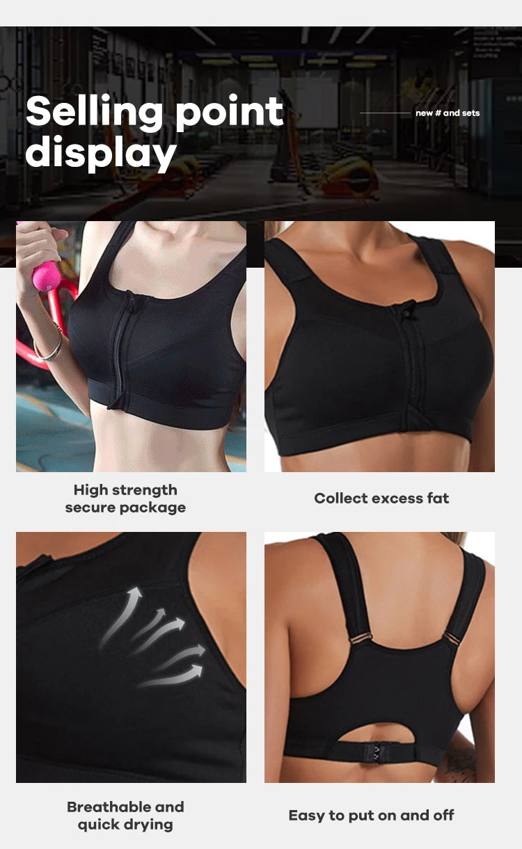 Top Esportivo Feminino com Zíper – Suporte