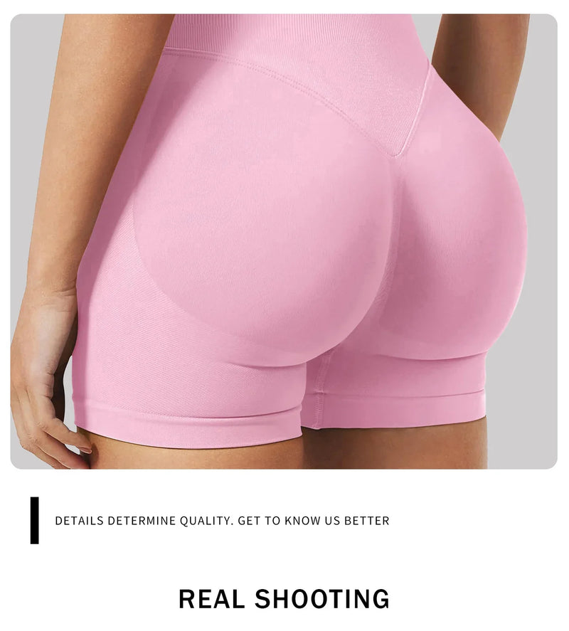 Shorts Esportivos Femininos – Sem Costura, Alta Elasticidade