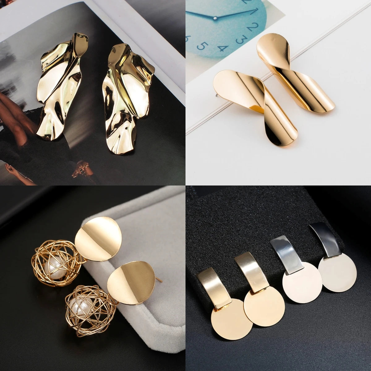 Brincos com Design Geométrico – Estilo Vintage e Sofisticado