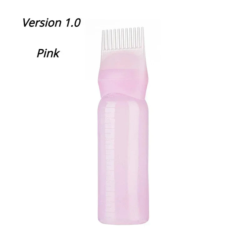 Escova Massageadora de Silicone e Frasco Shampoo/Tintura – 2 em 1 para Cabelos