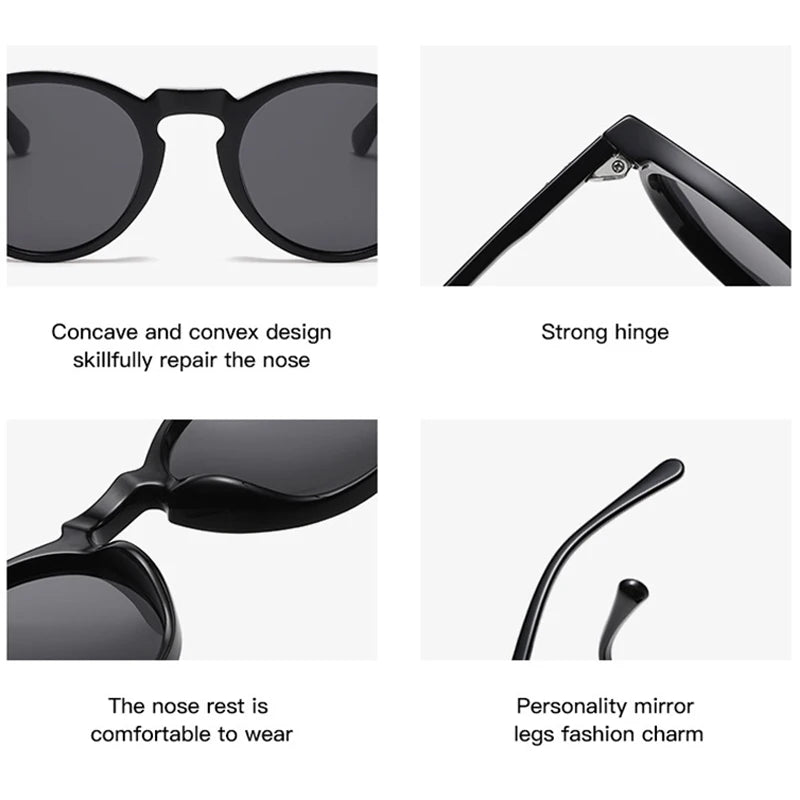 Óculos de Sol Retrô Redondo – Lentes Polarizadas UV400, Moda Vintage Unissex